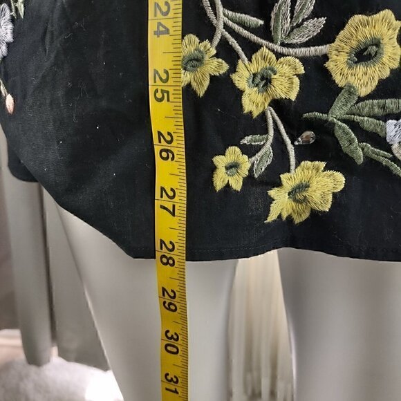 INC International Concepts Embroidered Bell Sleeves Cold Shoulder Top Sz L (NWT) - Picture 6 of 13